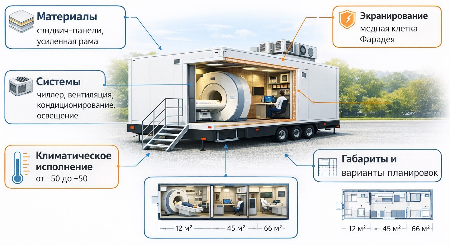 Мобильное здание под МРТ Мобильное здание под МРТ